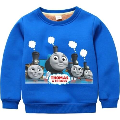 Thomas and friends childrens winter men cotton-padded clothes thickened plus velvet sweater warm round neck childrens clothes