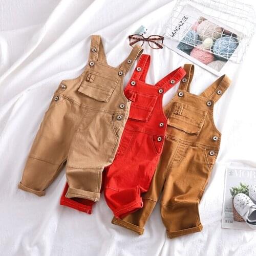 Children Jumpsuit Newborn Baby Overalls for Boys Kids Pants Casual Pocket Spring Trousers Girls Overalls Kids Pants High Quality