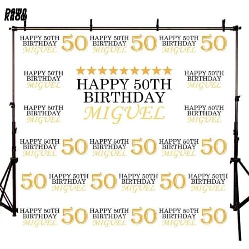 DAWNKNOW Letter Photography Background Photocall Personal Adult 50th Birthday Party Photo Shoot Backdrop Customize lv2125