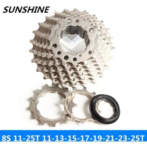 Luz do sol 8 velocidade 11-25 t estrada bicicleta cartão dobrável pequeno volante da roda compatível com sunrace. shimano