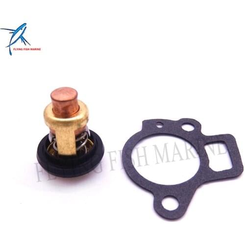 Outboard Motor Kit 6G8-12411-02 6G8-12411-03 Thermostat and 62Y-12414-00 Gasket for Yamaha 9.9-70hp 4-Stroke Boat Engine