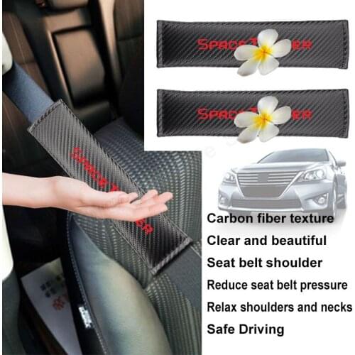 Car Seat Belt Cover For Citroen Spacetourer Auto Seatbelt Shoulder Pad Carbon Fiber Leather Safety Belt Protector