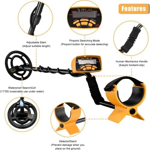 MD-6350 Upgrade Underground Metal Detector Professional Gold Digger Treasure Hunter Updated MD-6250 Pinpointer LCD Display
