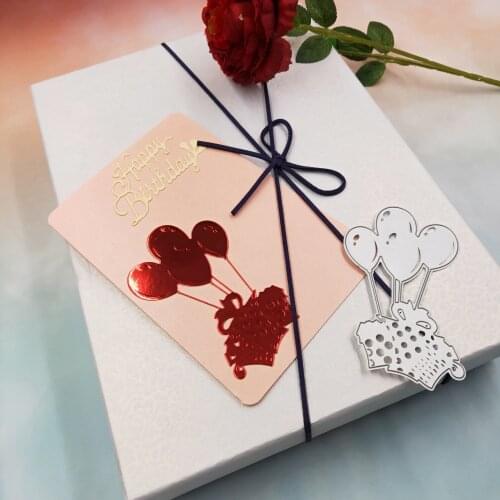 Birthday balloon & gift cutting die metal die 2019 new scrapbook paper die cutting for business card printing die