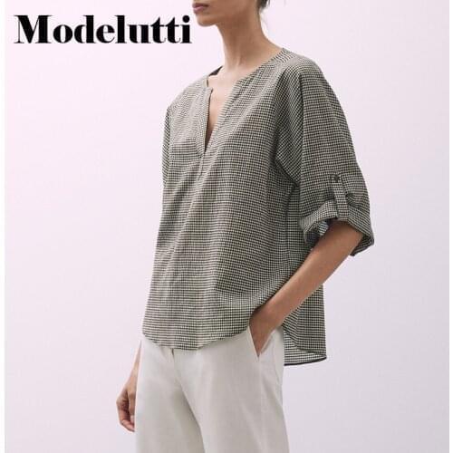 Женские рубашки в клетку Modelutti China At AliExpress