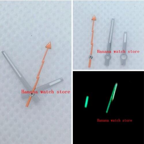 Orange Second Watch Bend Hands Green luminous fit Miyota 8205,8215,821 series Movement automatic mens watch