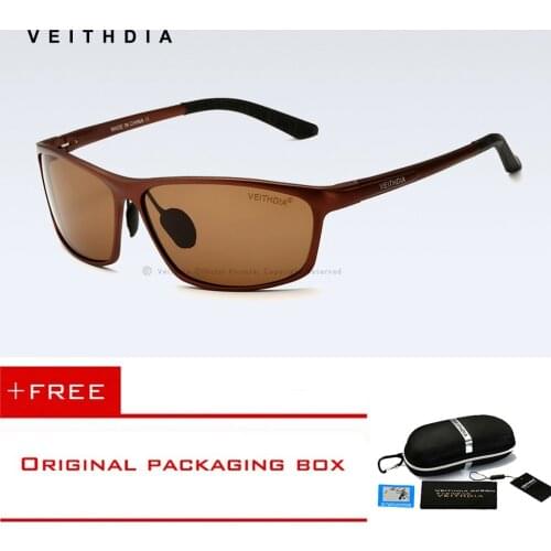 VEITHDIA New Square Aluminum Polarized Sunglasses Men Sunglass Eyewear Accessories Men Driving Glasses Blue Sun Glasses shades