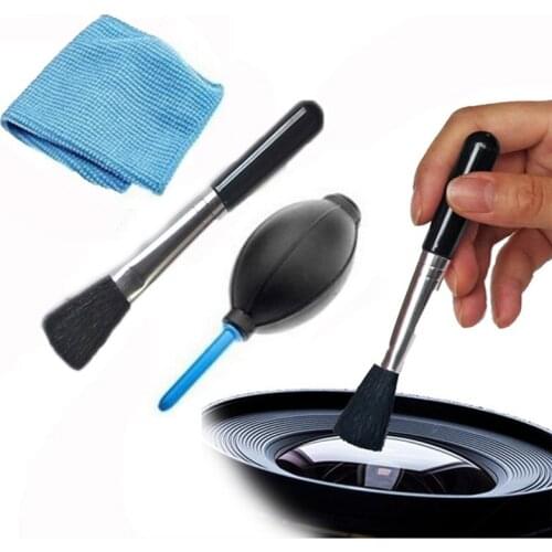 Foleto 3 in 1 Lens Cleaning Kit Cleaner Set Brush Air Blower Lens Cloth Professional Screen LCD Dust For canon nikon DSLR Camera