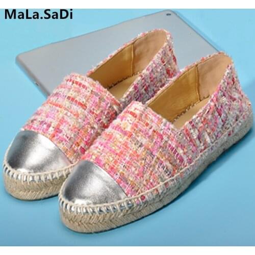 2020 New High Quality Women Espadrilles Fashion Shallow Round Toe Mixed Flats Casual Loafers Rubber Shoes Size 34-42