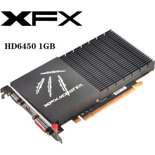 Original XFX Video Cards GPU AMD Radeon HD 6450 1GBGDDR3 Graphics Cards Desktop PC Computer Screen Card HDMI Used