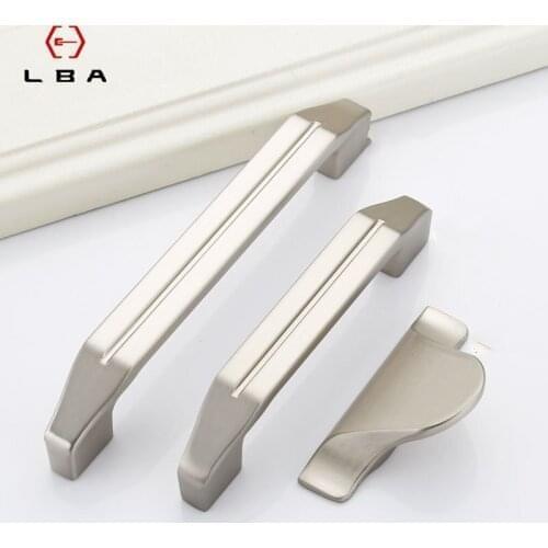 Factory Direct Modern Zinc Alloy Cabinet Handle Steel Brushed Drawer Wine Cabinet Drawer Flush Handles Furniture Hardware