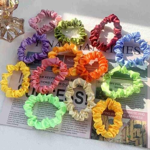 1Pc Elastic Hairbands Hair Tie for Women Satin Scrunchies Stretch Ponytail Holders Handmade Heandband Hair Accessories Gift