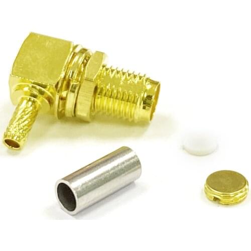 RP Reverse SMA Female RF Connector with Nut Crimp for RG316 RG174 Cable Right Angle Type NEW