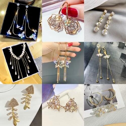 Tassel Earrings NEW luxury drop jewelry earrings Fashion Crystal butterfly star earrings for women 2020 statement