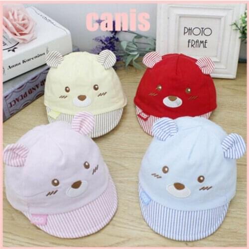 Cute Boy Girl Baby Infant Toddler Cotton Cartoon Bear Cap Peaked Snapback Baseball Hat Sun hat Summer Autumn 2019 New