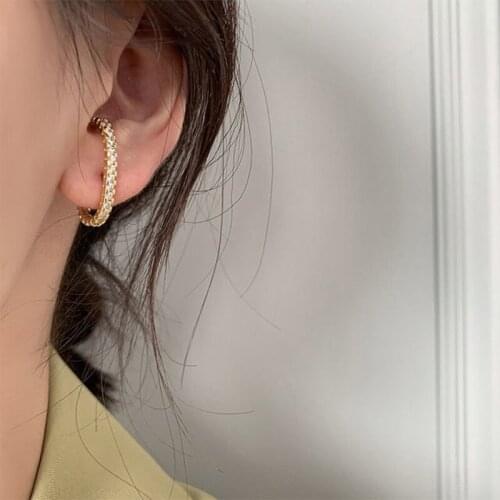 TIMRONLY Unique Design Sparkly Rhinestones Stud Earrings for Women Girl C Shape Metal Earring Korean Fashion Party Jewellery