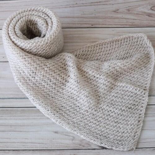 Knit Mohair Wrap Newborn Photography Props Handmade Crochet Stretch Wrap For Photo Props Basket Stuffer Filler