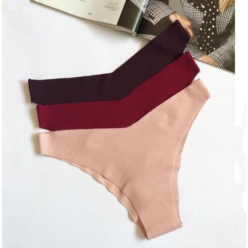 Womens Panties Silk Soft Intimates Underwear For Women Seamless Low-waist Panties Women Sexy Lingerie Briefs Underpants 3Pcs