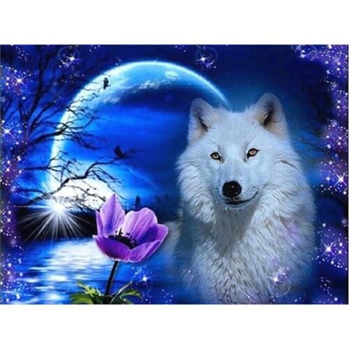 Wolf Animal DIY 11CT Cross Stitch Embroidery Kits Needlework Craft Set Printed Canvas Cotton Thread Home Dropshipping