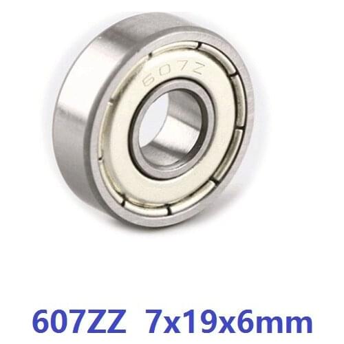 100pcs/lot 607ZZ 607Z 607 Z ZZ 7*19*6mm double shielded Deep Groove Ball bearing Miniature 7x19x6mm