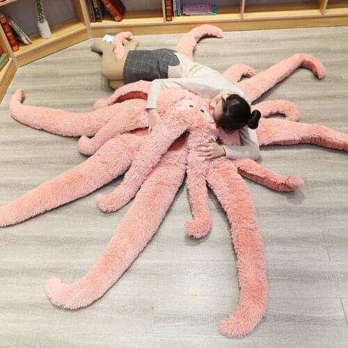 145cm Kawaii Creative Octopus Plush Stuffed Soft Toys Animals for Children Friend Parennt Gifts Home Floor Mat 2021 New