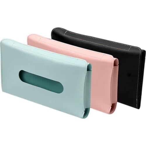 3 Pcs Car Inner Sun Shield Pumping Paper Cover Car Armrest Box Paper Towel Box Pu Leather Sun Visor Napkin Carton Holder