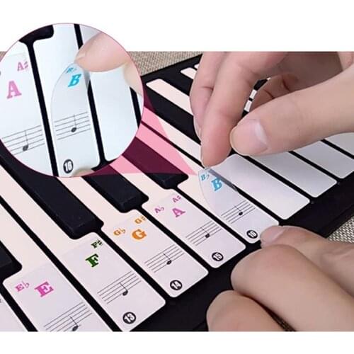 54/61/88 Key Piano Stickers Transparent Piano Keyboard PVC Sticker Transparent detachable music decal Accessories Piano Stickers