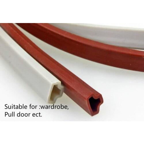 7*4/5*3mm 6M NBR Sliding door sealing strips crash soundproof door thong strip wooden door/ wardrobe pull door sealing free ship