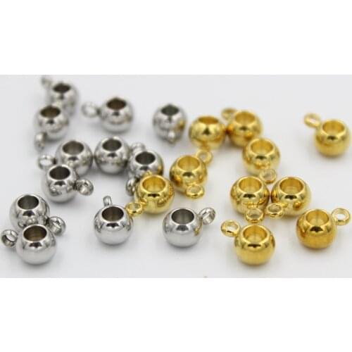 20pcs 3 4 5 mm Gold Stainless Steel Spacer Beads Loose Loose Beads Big Hole Positioning Beads DIY Charm Bracelets Jewelry Making