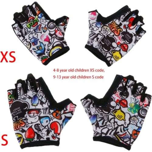 Kids Cycling Gloves Half Finger Breathable Skate Riding Anti Slip Outdoor Sports 62KF