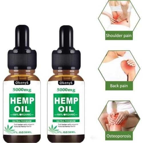 5000mg 30ML PURE Hemp Essential Oil Drop to wake body and anti-anxiety reduce pressure more concentration feels like full energy