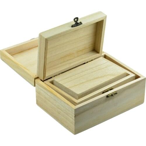3 Pieces 125/150 / 175mm Delicate Unfinished Wood Classic Wooden Box
