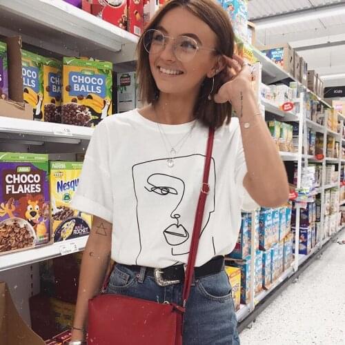 %100 Cotton Summer Womens T-Shirt Casual Loose Ulzzang Tee Top Hip Hop Direct Mail Printing Punk Retro Harajuku Clothes