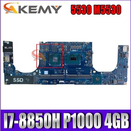 DDP00/DDB00 LA-G341P MB For DELL Precision 5530 M5530 Laptop motherboard CN-0VDJMX 0VDJMX With i7-8850H CPU P1000 4GB GPU Tested