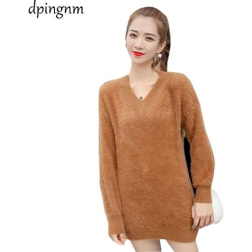 Fashion Sweater Autumn Women Mohair Sweater Pullover Oversize top Knitwear Loose Jumper Long Sleeve wool Sweaters