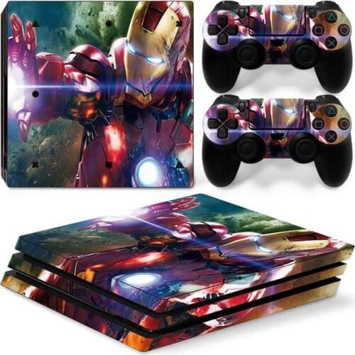 Marvel Sticker PS4 Pro Ultra-thin Game Console Decal Handle Protection Sticker Superhero Printing Childrens Animation Gift