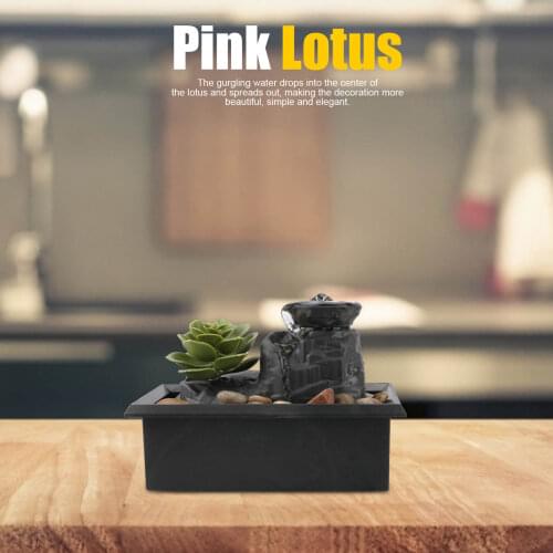 Tabletop Fountain With LED Light Resin-Rock Waterfall Feature Zen Elements And Transshipment Lucky Desktop Fountains