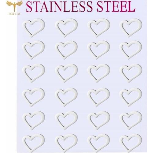 2021 New Statement Womens Earrings Asymmetric Hollow Heart Ear Stud Couple Earrings Anniversary Gift Stainless Steel Jewelry
