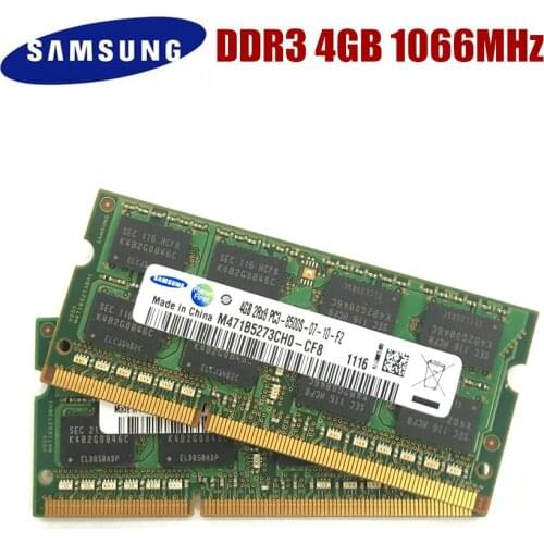 SAMSUNG 8GB (2pcsX4GB) 2Rx8 PC3-8500S DDR3 1066Mhz Laptop Memory 4G PC3 8500S 1066MHZ Notebook Module SODIMM RAM