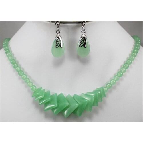 Natural Stone Green Red Purple Tiger Eye Necklace Earrings Jewelry Set Ethnic Choker Necklace For Women Gift Party Accessories