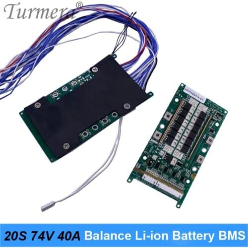 Turmera 20S 74V 84V 40A BMS Lithium Battery Protected Board with Balance for 18650 21700 Electric Bike and E-Scooter Battery Use