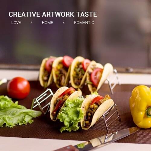 Taco Holder Premium Stainless Steel Stands 2 Pack Easily Fill Your Tacos, Rust Proof and Dishwasher Safe Best Quality & Style