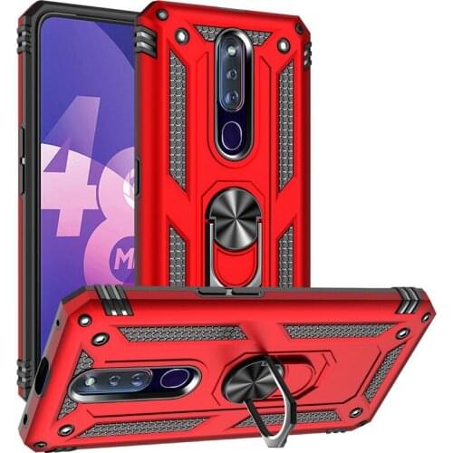 Luxury Armor Shockproof Case For OPPO F11 Pro Silicone Bumper Hybrid Case For OPPO F11 Pro Metal Ring Cover