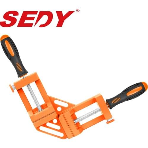 SEDY Aluminum Handle 90 Degree Right Angle Clamp Carpenter Woodworking Frame Clip Right Angle Folder Tool For Welding Hand Tools