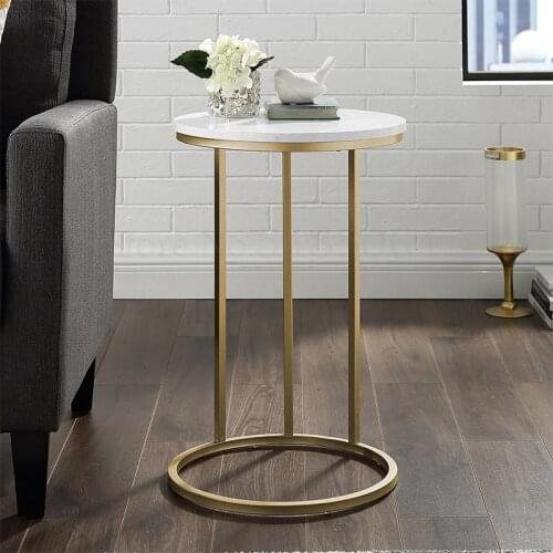 1991 Light Luxury Sofa Table Nordic Small Apartment Bedside Table Simple Living Room Coffee Table Creative Small Round Table