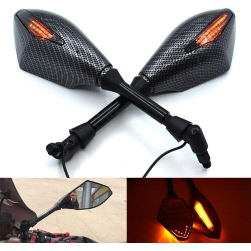 Universal 10mm Motorcycle LED Turn Signal Rearview Mirror For HONDA CBF125 CB600F CBR600F CBF600/SA CB650F CBR650F