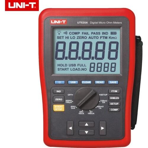 UNI-T UT620A Digital Micro Ohm Meter Resistance Meter 60000 Counts 6.0000K ohm with High/Low Limit Alarm USB and Back Lig