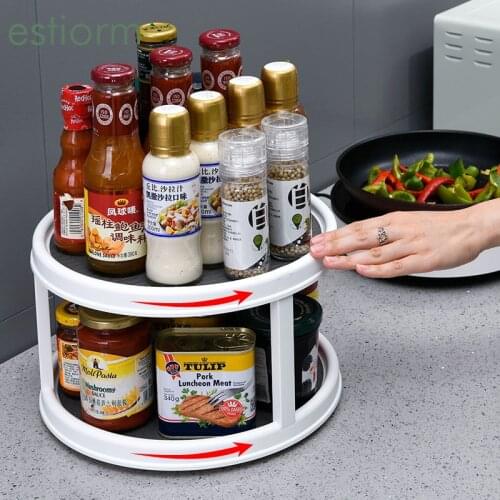 1/2/3 Tier Rotating Spice Rack/Shelf,Lazy Susan Turntable for Pantry Cabinet,Refrigerator - Kitchen Spice Bottle/jar Organizer