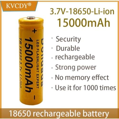 High Quality 15000 mAh 3.7 V 18650 lithium ion batteries Rechargeable battery For LED flashlight/Electronics(Orange)