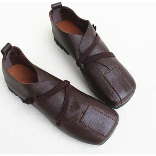 Shoes Woman Flat 2020 Spring Women Flat Shoes 100% Genuine Leather Ballerina woman Shoes slip on Flats Ladies Footwear